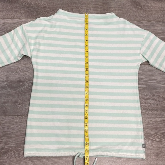 NWT T by Talbots Mint Green White Striped Mockneck Pullover Drawstring Hem XS - Picture 11 of 16